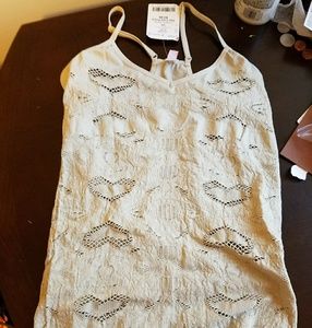 Cream colored tank w/ heart design